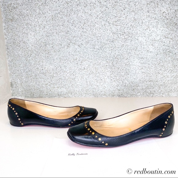 Christian Louboutin Shoes - Christian Louboutin gold Studded ballet flats